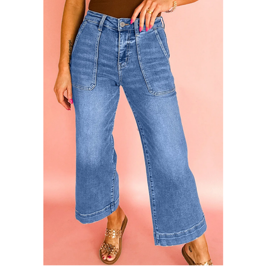 Setting The Record Straight High Waist Crop Jeans