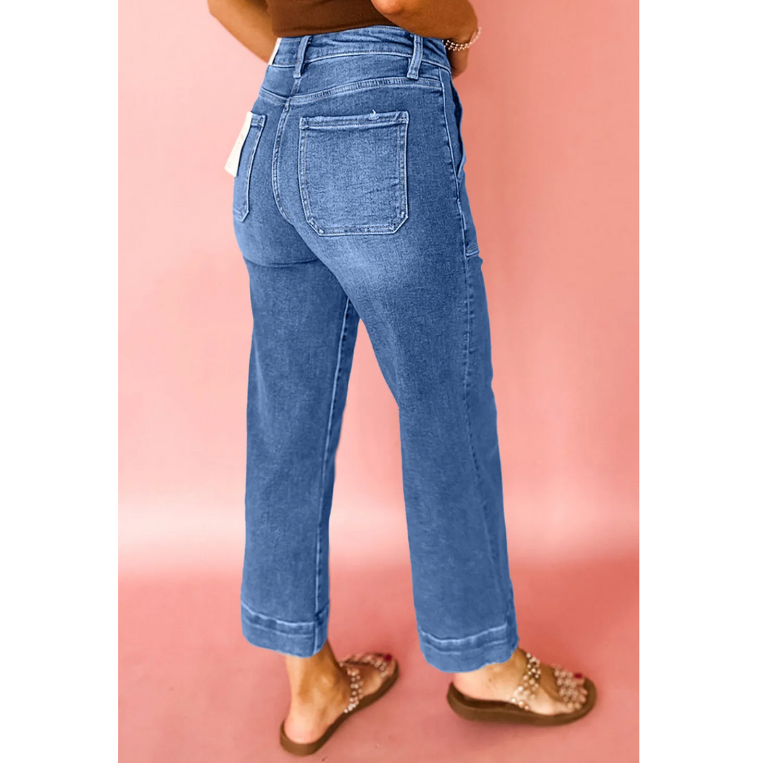 Setting The Record Straight High Waist Crop Jeans