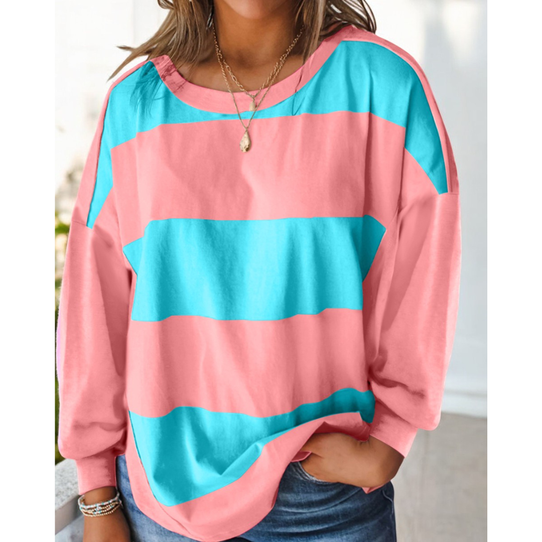 Coloring A Bright Fall, Long Sleeve Oversize Top