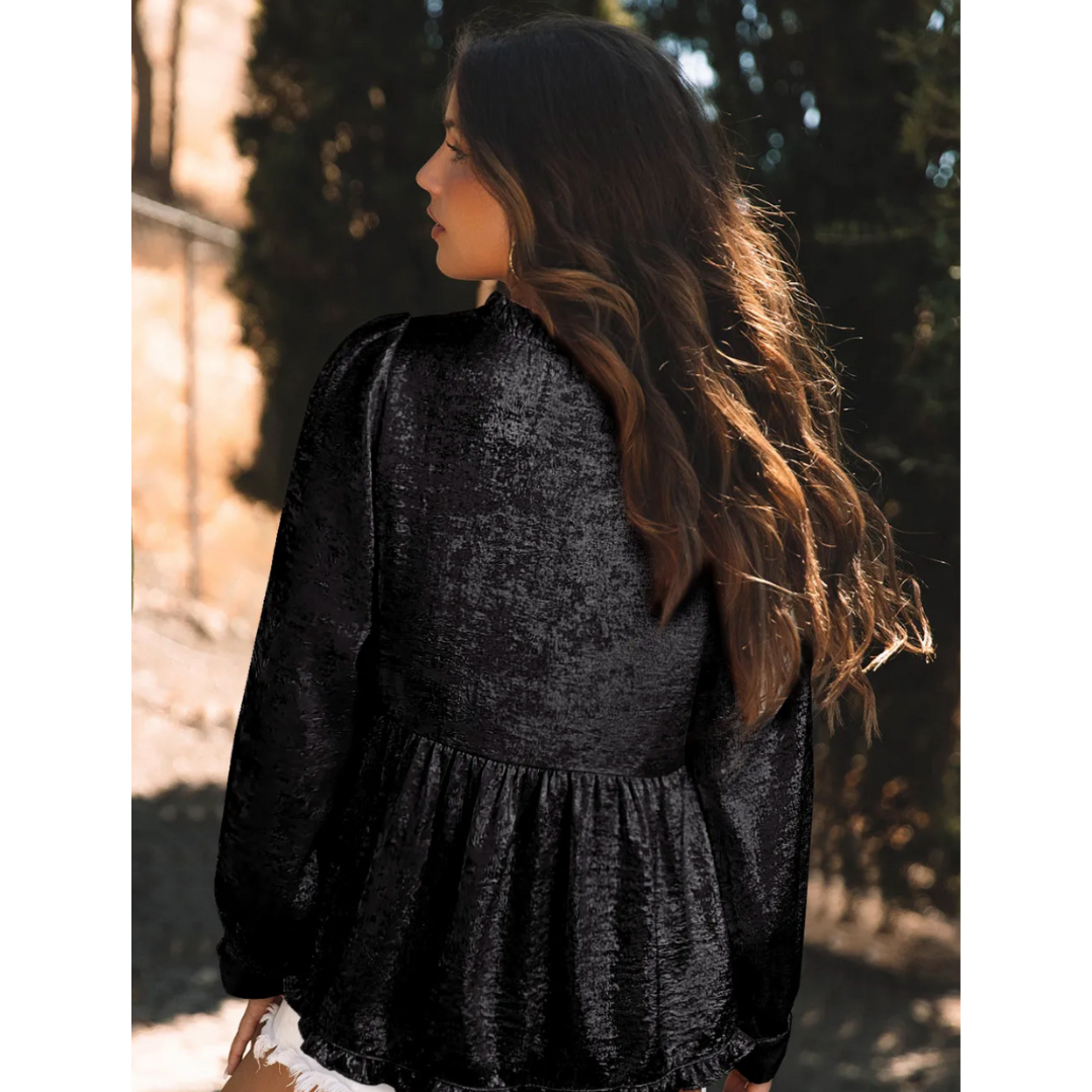 Oh How You Shimmer, Long Sleeve Babydoll Tunic