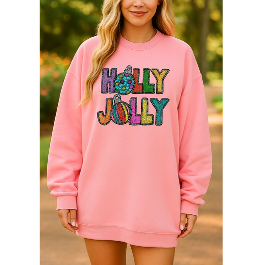 Oh How Holly Jolly, Long Sleeve Sweatshirt