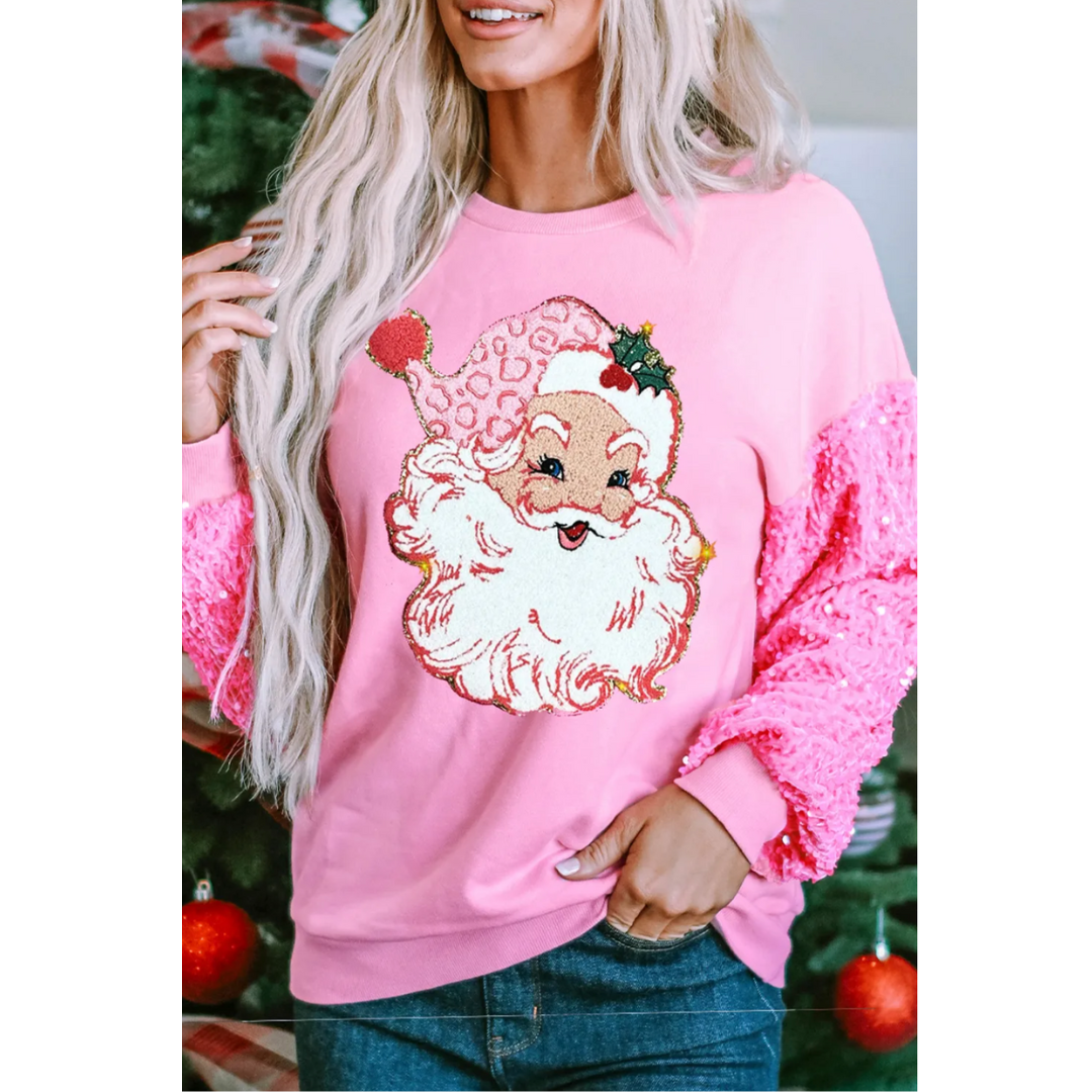 Jolly Ole Soul, Long Sequin Sleeve Christmas Pullover