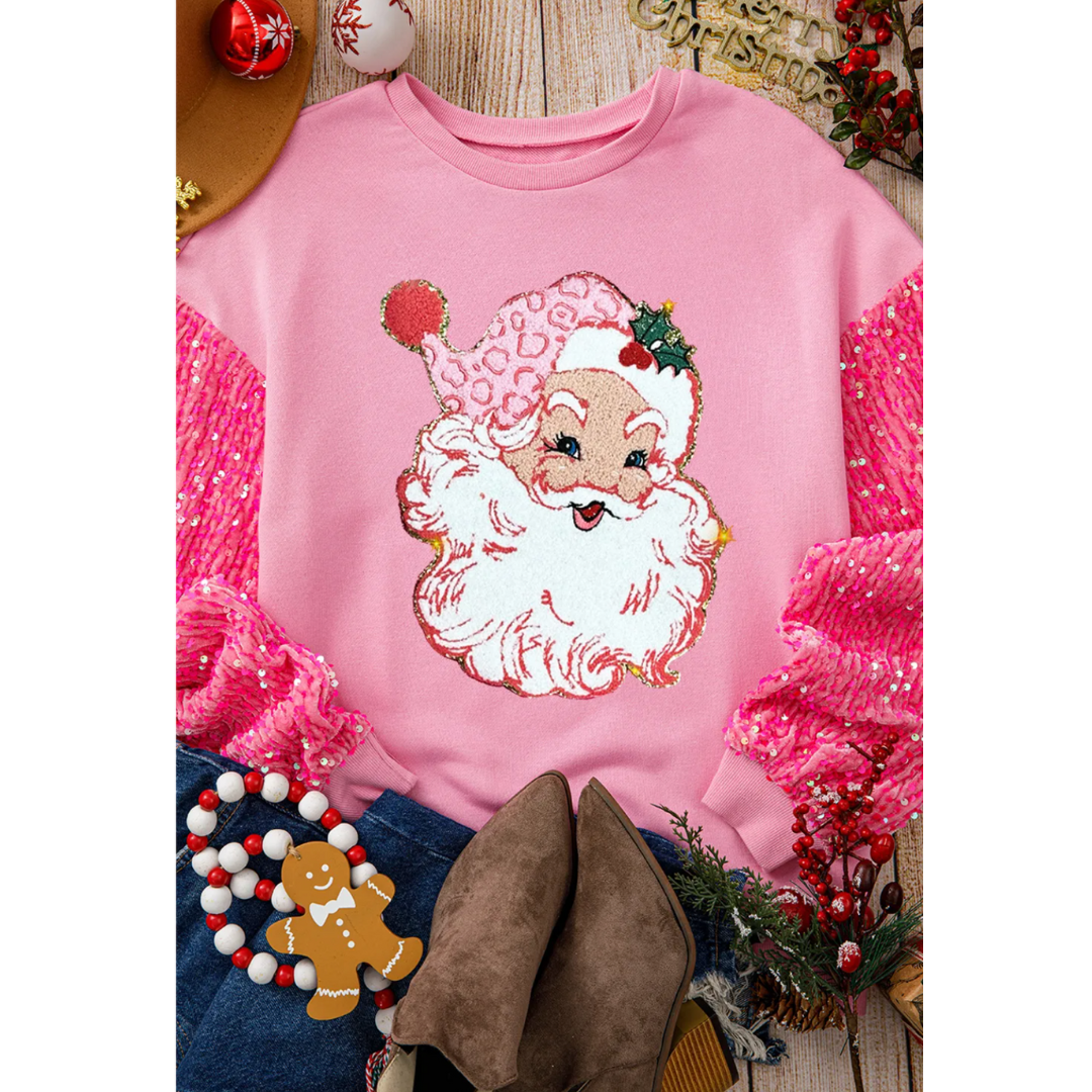 Jolly Ole Soul, Long Sequin Sleeve Christmas Pullover