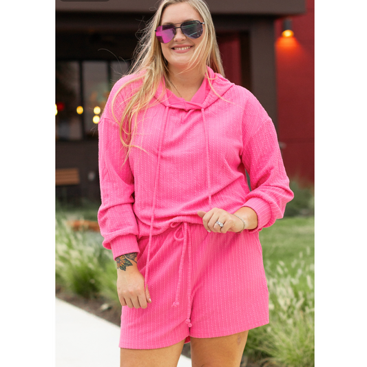 It's Your Time, Long Sleeve Hoodie Short Set (1X-3X)