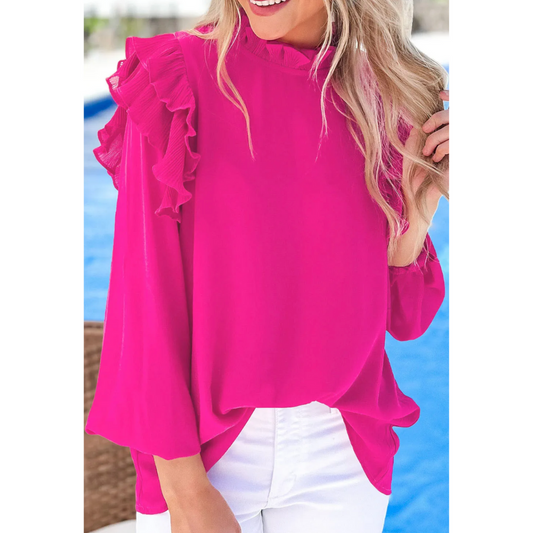 Beautifully You Long Ruffle Sleeve Blouse