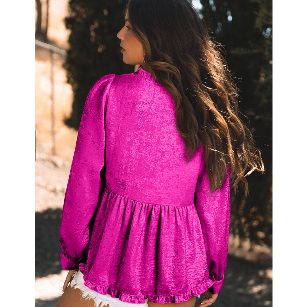 Oh How You Shimmer, Long Sleeve Babydoll Tunic