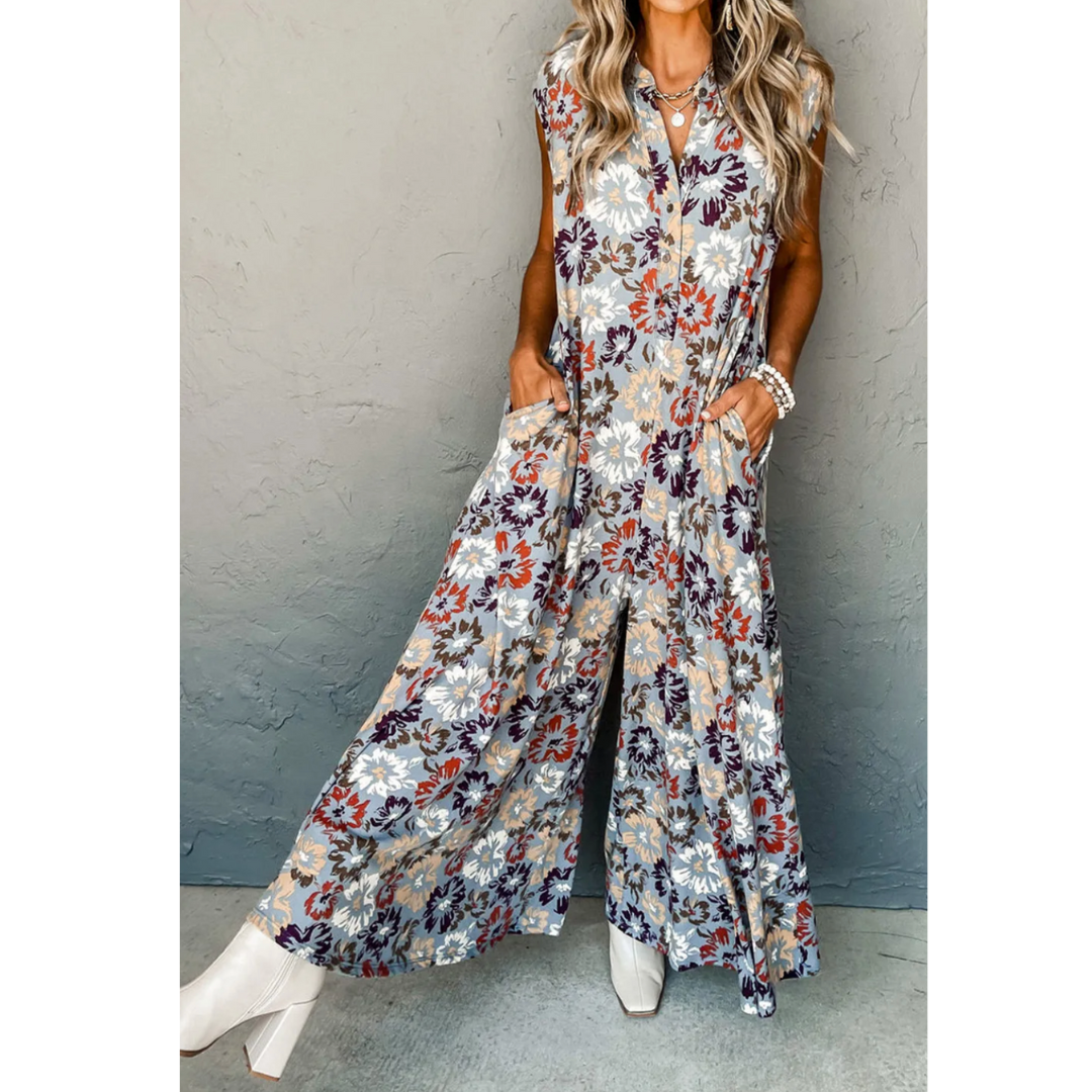 Aim For Perfection, Floral Wide Leg Romper