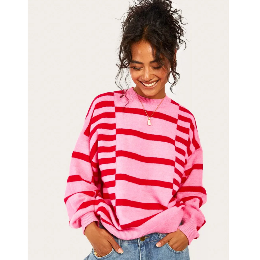 Always Smiling, Long Sleeve Colorblock Sweater