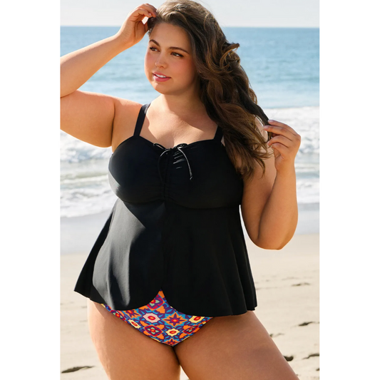 Sunrise To Sunset, Curvy Girl Floral Tankini