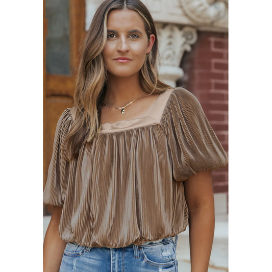 Unleash Your Inner Fashionista Self, Short Puff Sleeve Crop Top