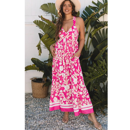 Tropical Romance, Floral Maxi Dress