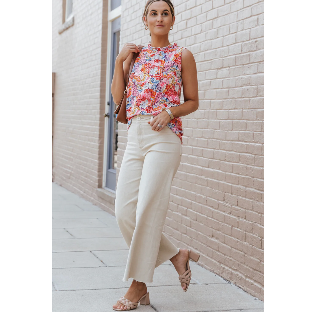 Easy Like A Sunday Morning, Abstract Sleeveless Top