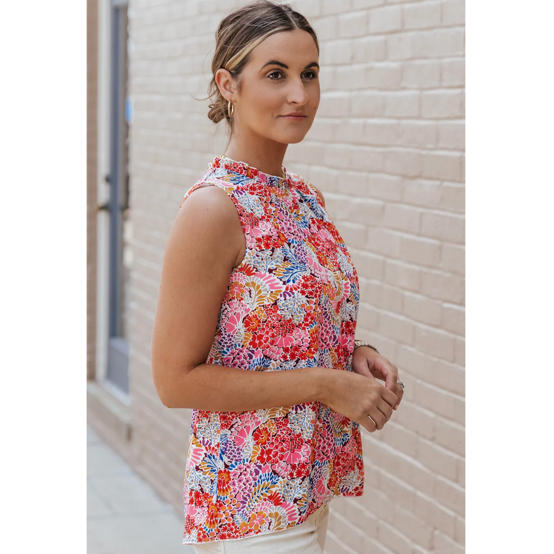 Easy Like A Sunday Morning, Abstract Sleeveless Top