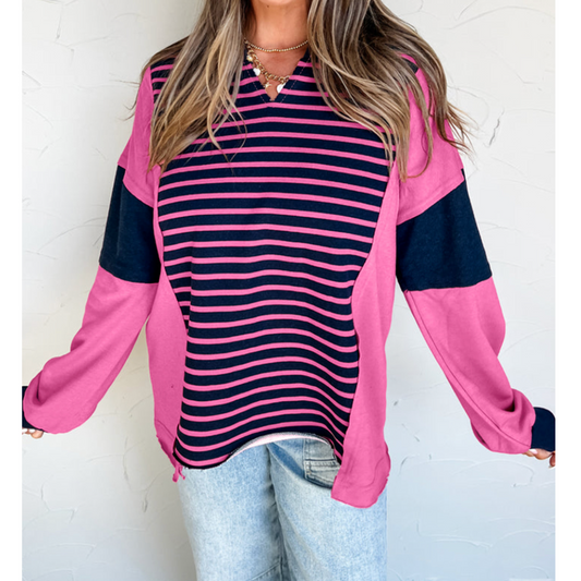 Call Me Bold, Striped Colorblock Long Sleeve Top