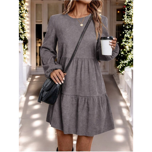 Joyful Days Ahead, Long Sleeve Tier Ruffle Dress