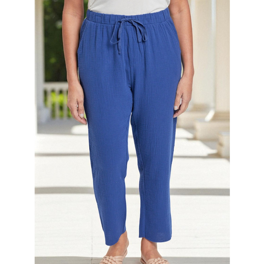 All Day Ease, Textured Cropped Pants by YMI