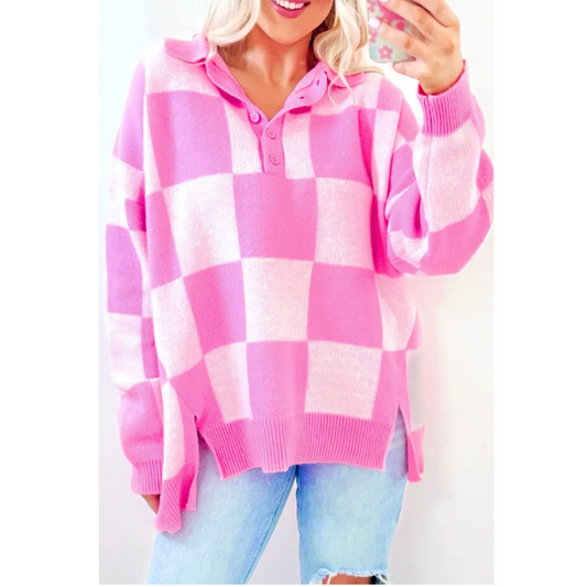 All My Life, Long Sleeve Checker Sweater