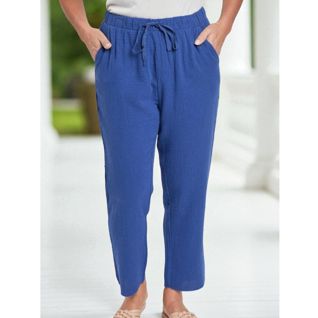 All Day Ease, Textured Cropped Pants by YMI