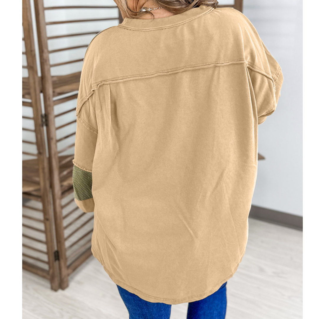 Bold Moves Only, Curvy Colorblock Mesh Sleeve Top (1X-4X)