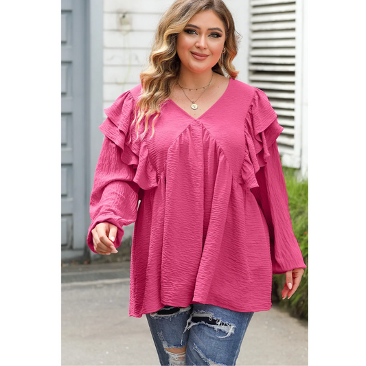 All For You, Long Sleeve Ruffle Tunic