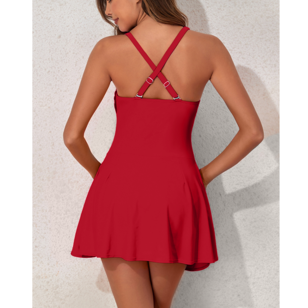 Embrace Your Confidence, One Piece Skirted Swimsuit