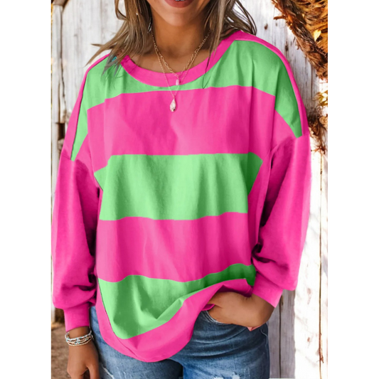 Coloring A Bright Fall, Long Sleeve Oversize Top