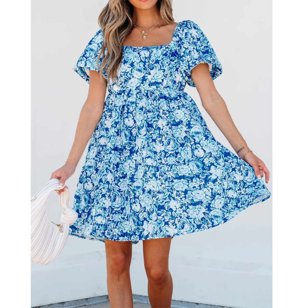 Singing The Blues, Floral Dress with Pockets