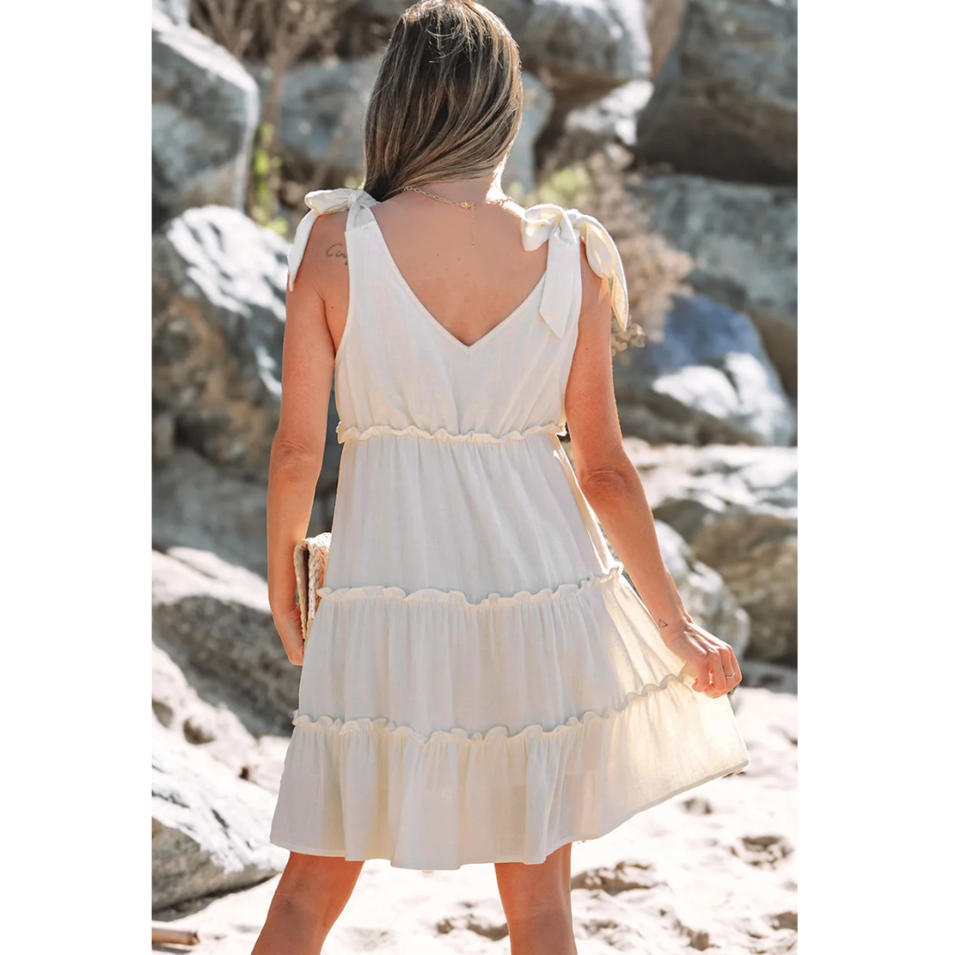 Tell Your Story, Adjustable Straps Tier Ruffle Dress