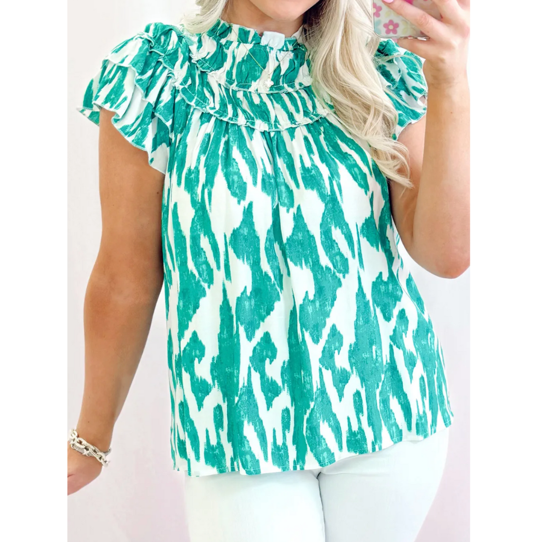 Clear Intentions, Short Ruffle Sleeve Tunic