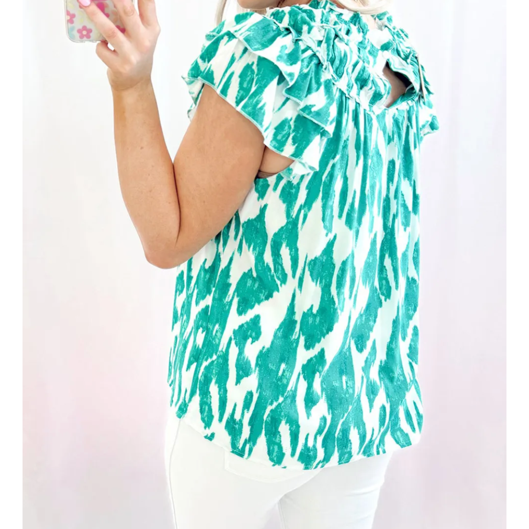 Clear Intentions, Short Ruffle Sleeve Tunic