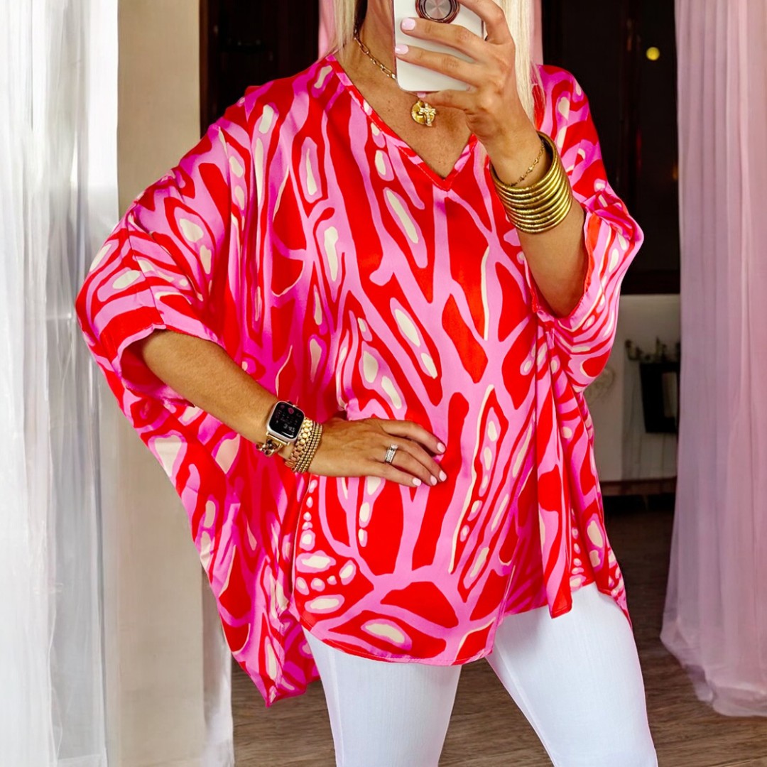 All Smiles, Oversize Abstract Tunic