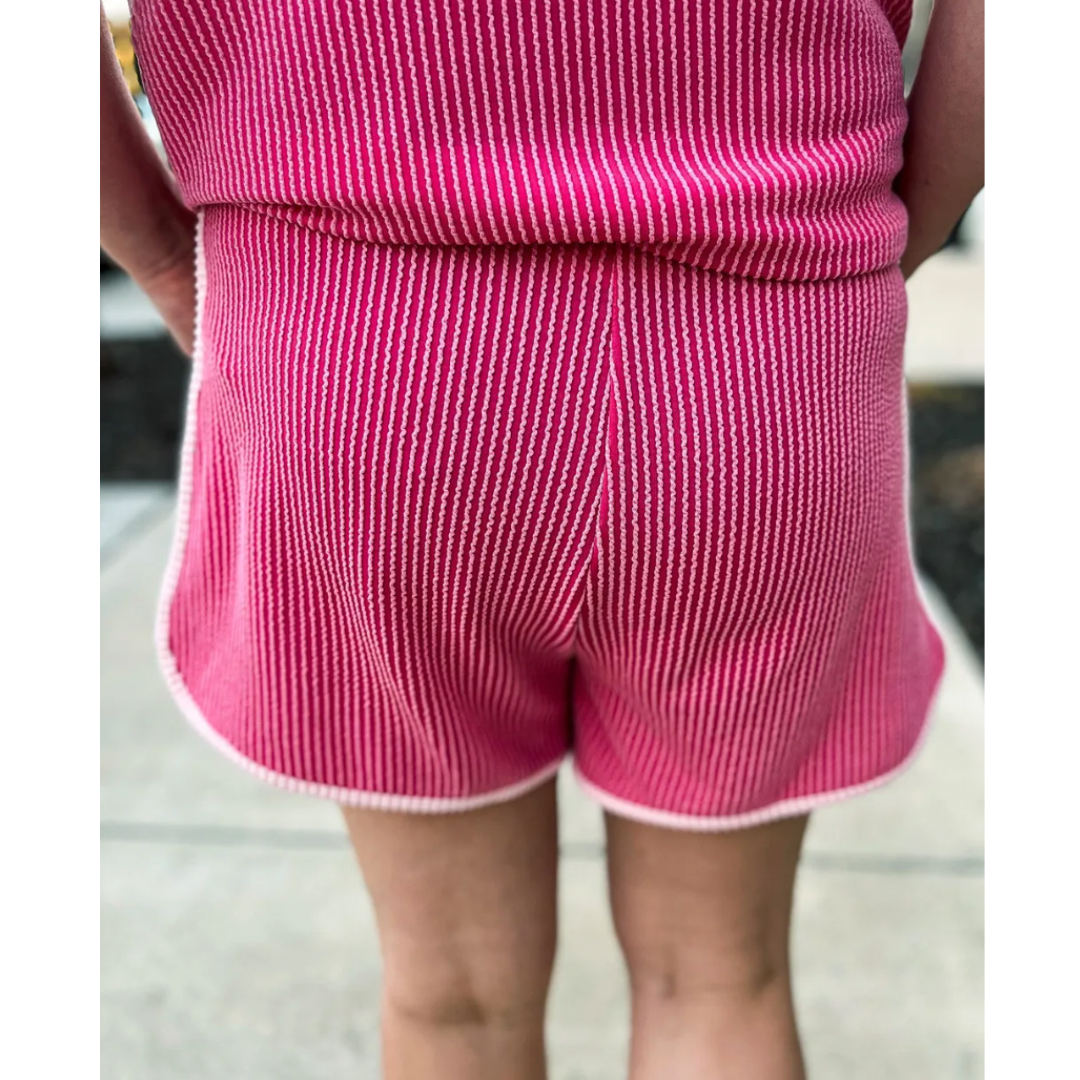 Feeling Great, Short Sleeve Ribbed Short Set