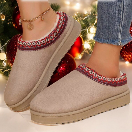 Pursued Happiness, Suede Indoor or Outdoor Slippers