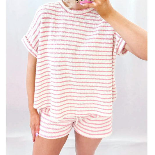 Change of Pace, Short Sleeve Stripe Short Set