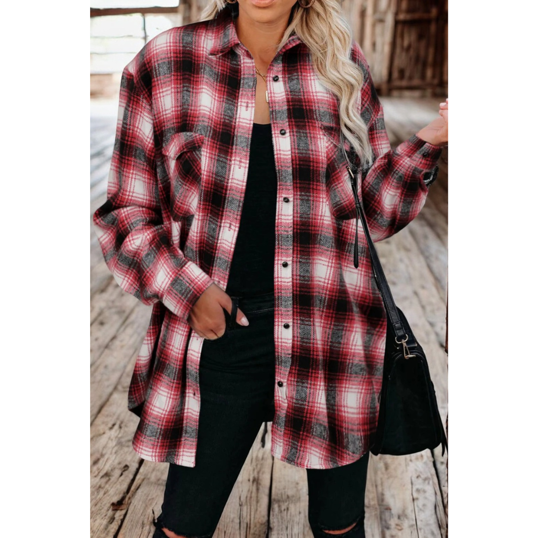 In Good Company, Long Sleeve Plaid Shirt/Shacket