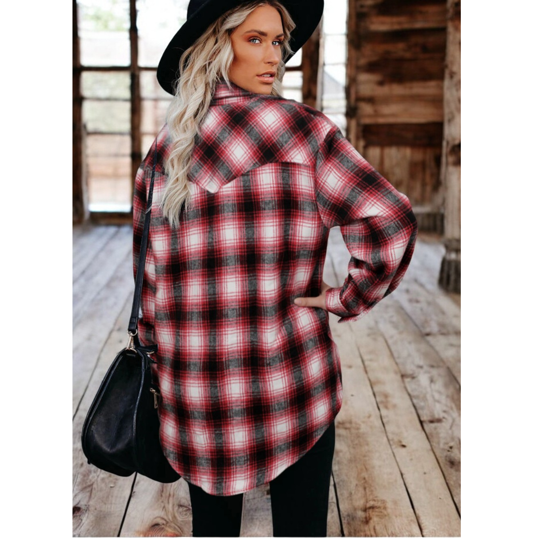 In Good Company, Long Sleeve Plaid Shirt/Shacket