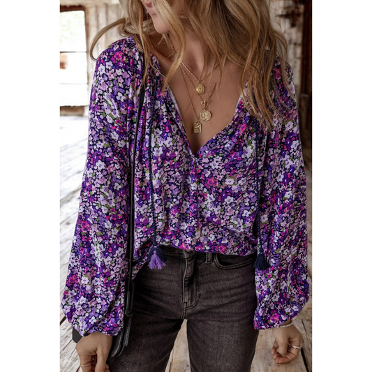 Sweetness Overload, Long Sleeve V Neck Blouse