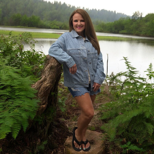 All Class And A Little Sass, Denim Stripe Jacket