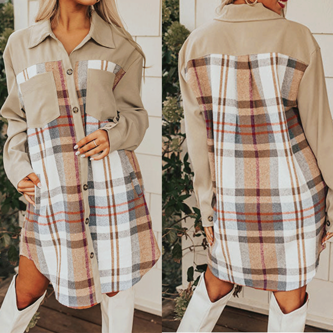 Stay In The Lead, Plaid Shirt Dress