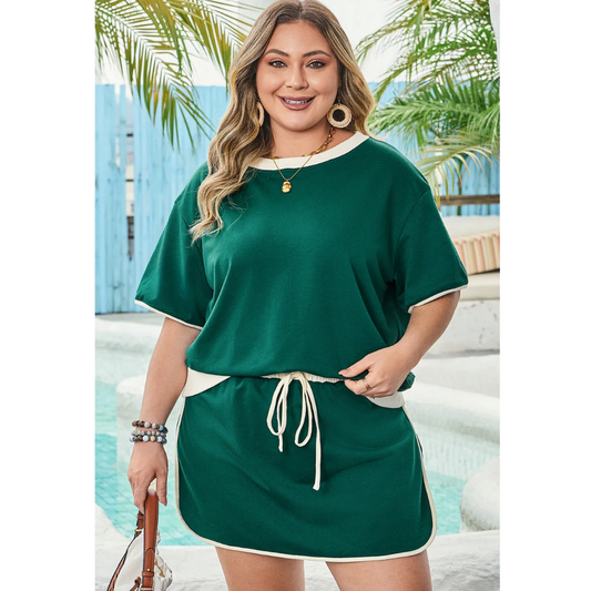 Picture Perfect Short Sleeve Skort Set (1X-4X)