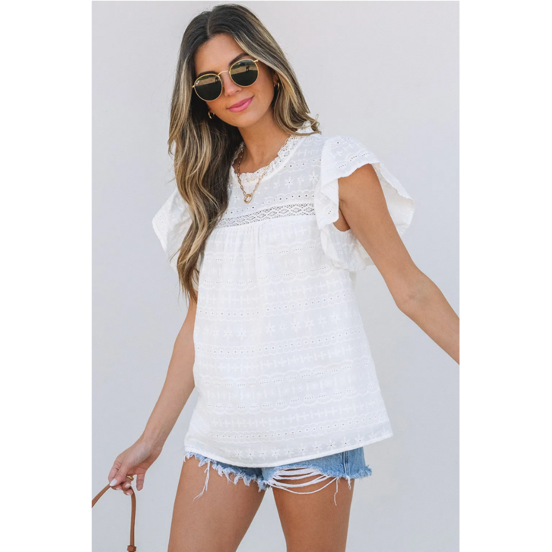 Just Imagine, Short Ruffle Sleeve Top