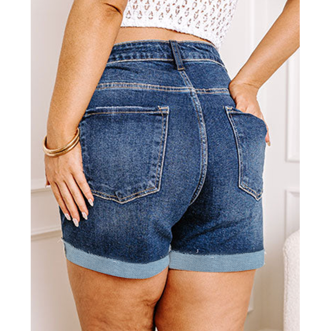 Your Next Chapter, Super Soft and Stretchy Denim Shorts (1X-4X)