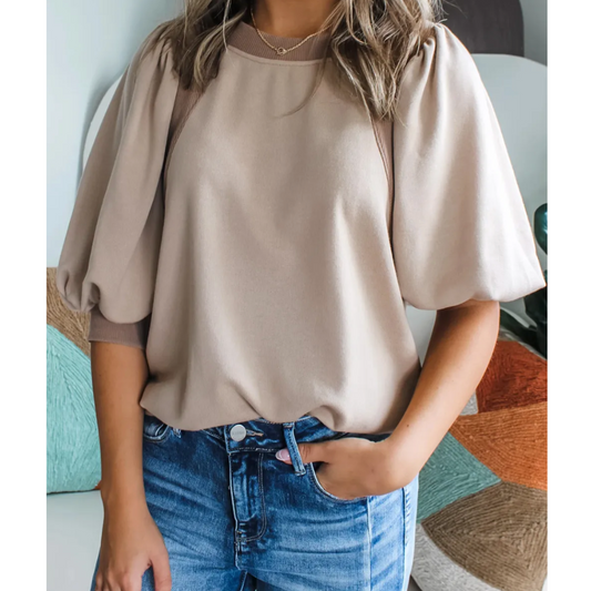 Perfectly Perfect, Half Bubble Sleeve Top