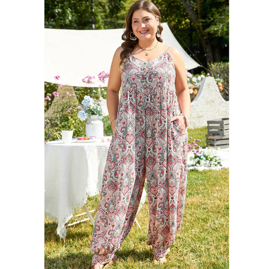 Jump For Joy, Curvy Girl Paisley Jumpsuit