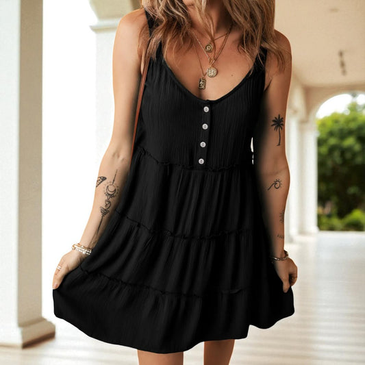 Feel The Need, Black Tier Ruffle Sundress