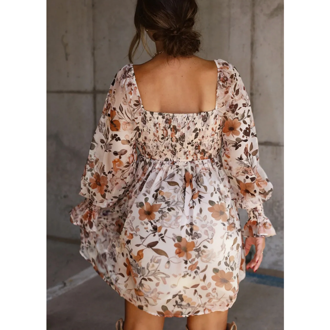 Created Beauty, Long Sleeve Floral Dress