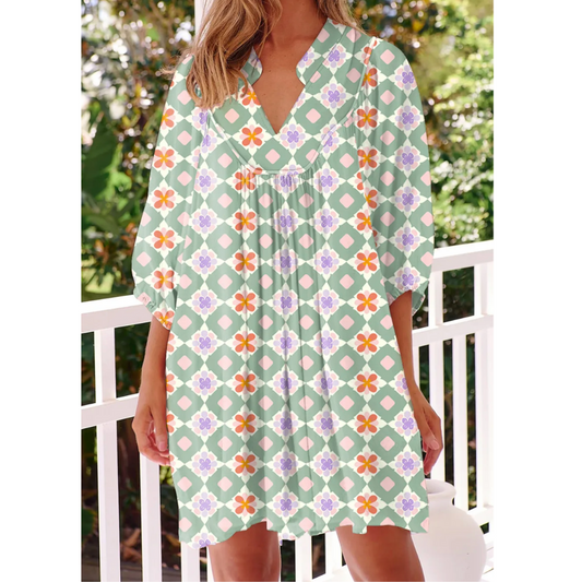 It's Totally True, Half Sleeve Geometric Dress