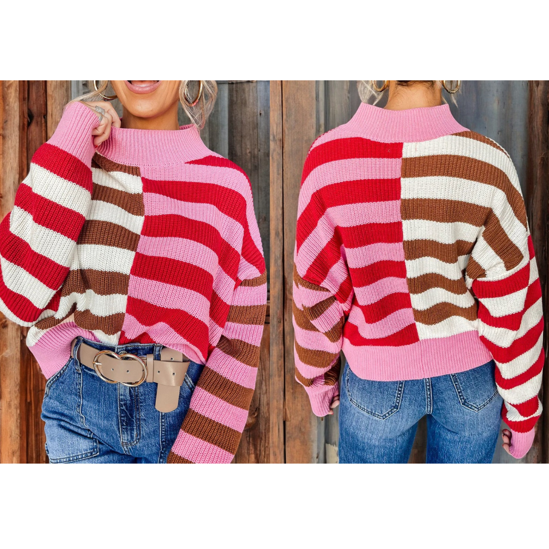 WHA WHA WHAT?? Fall Colorblock Stripe Sweater