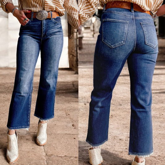 Feeling Extraordinarily Good, High Rise Non Distress Crop Jeans