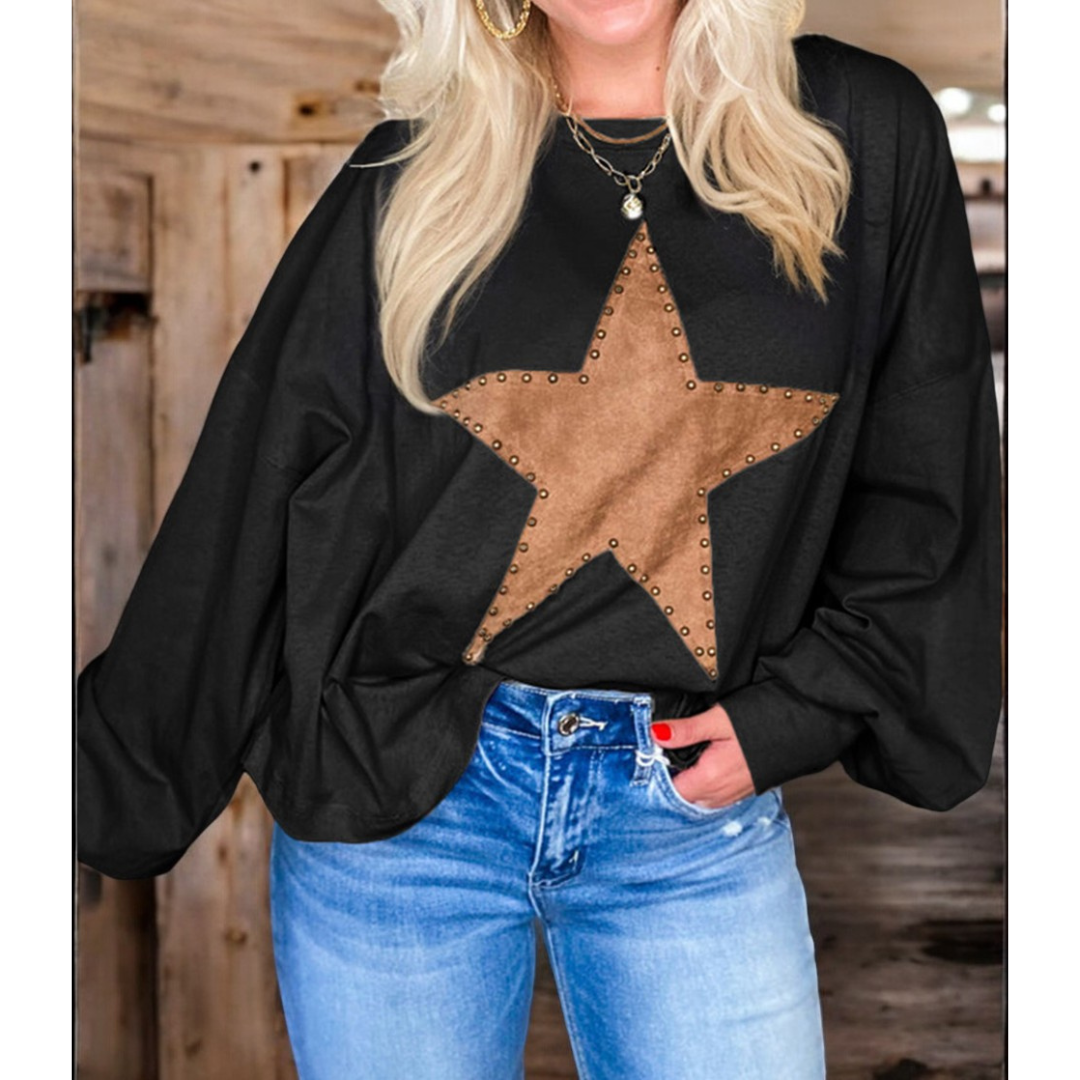 Star Studded Showstopper, Long Sleeve Oversize Tee